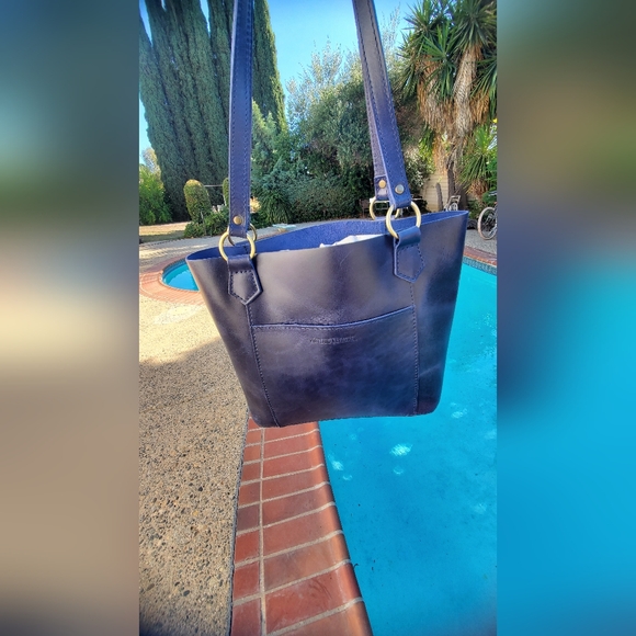 Portland Leather Cowboy Blue Market Tote New - Picture 1 of 4
